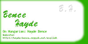 bence hayde business card